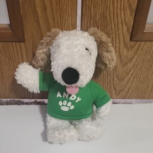 Peanuts Snoopy's Brother Andy, Stuffed Plush Dog White And Brown